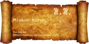 Miskov Miron névjegykártya